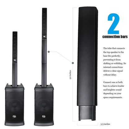FS-T888 Bluetooth TWS Sound Tower Speaker – 420W Power, Karaoke System w/ 2 Wireless Microphones