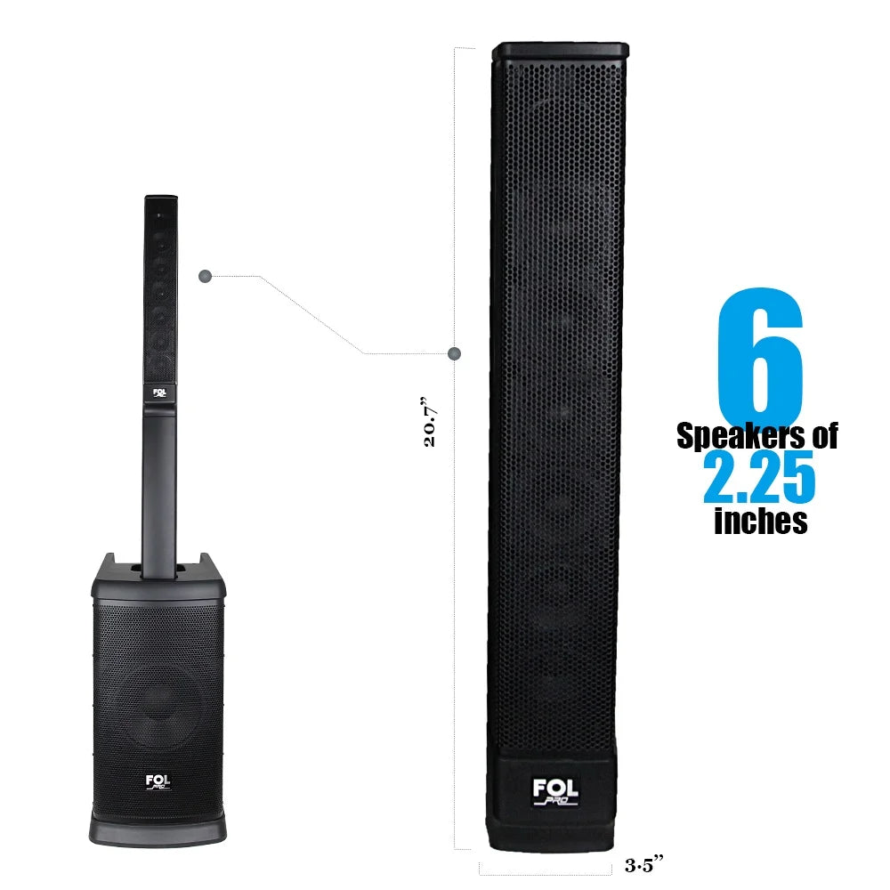 FS-T888 Bluetooth TWS Sound Tower Speaker – 420W Power, Karaoke System w/ 2 Wireless Microphones