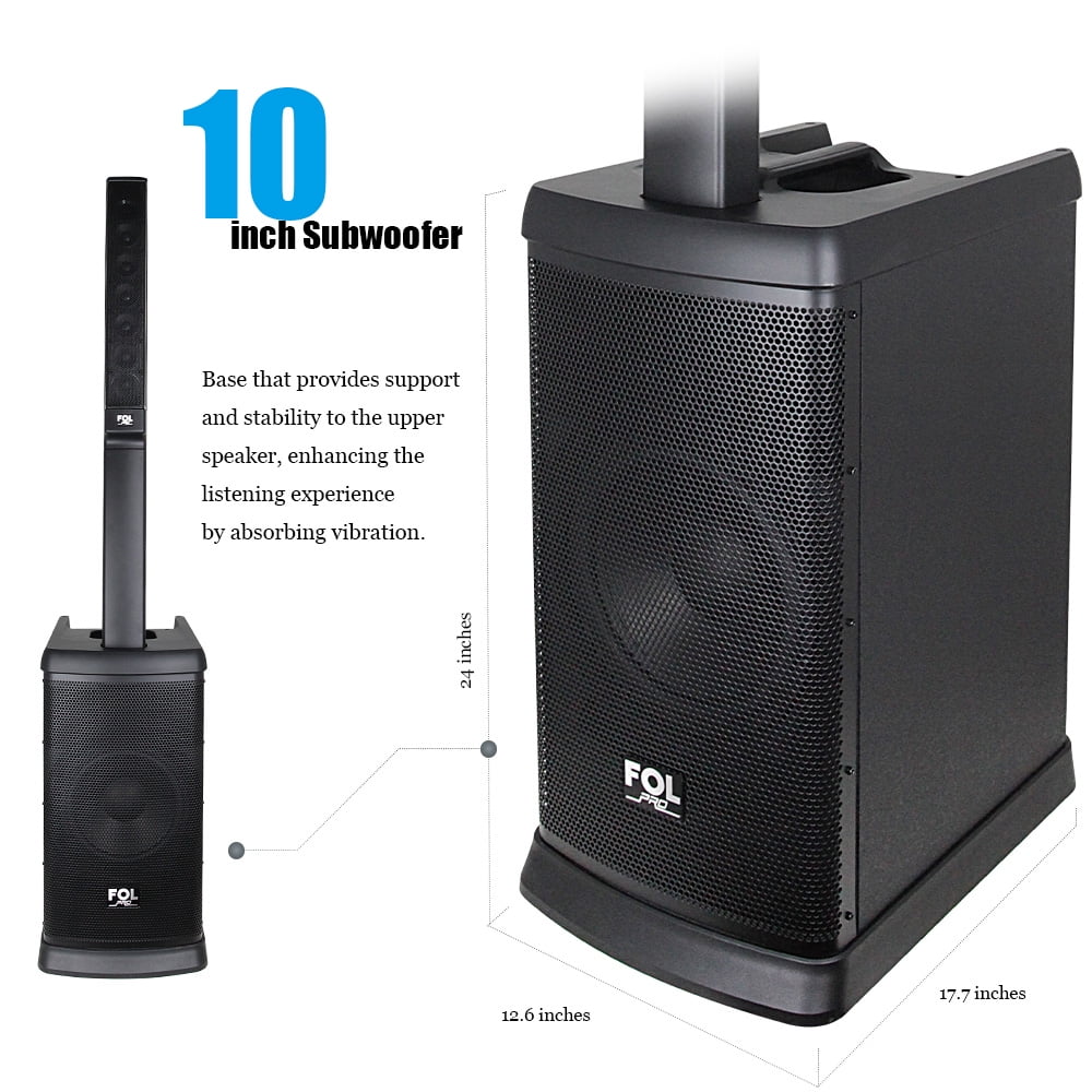 FS-T888 Bluetooth TWS Sound Tower Speaker – 420W Power, Karaoke System w/ 2 Wireless Microphones