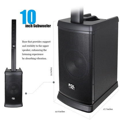 FS-T888 Bluetooth TWS Sound Tower Speaker – 420W Power, Karaoke System w/ 2 Wireless Microphones